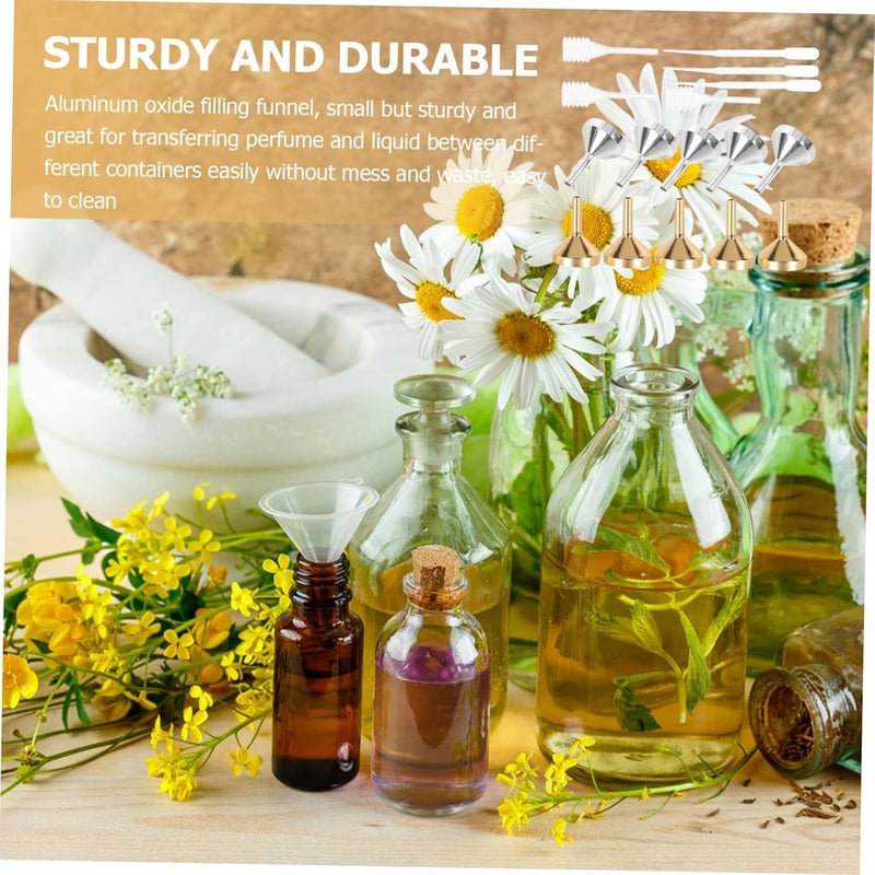 Mini Metal Funnels And Droppers Set Gold Silver For Perfume Liquids Dry Ingredients - Image 4